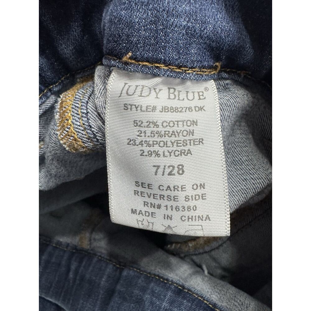 Judy Blue Womens Sz 7/28 Pull On Flare Jeans Denim Medium Wash Raw Hem - Picture 6 of 8
